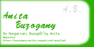 anita buzogany business card